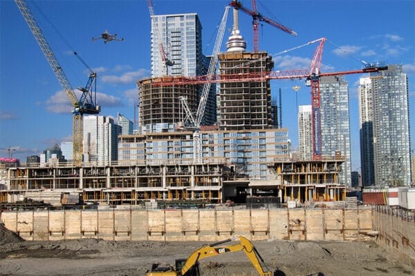 Image of a drone photo of a construction site